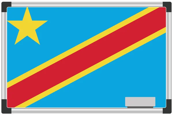 Иллюстрированный Флаг Белой Доске Страны Демократической Республики Конго — стоковое фото