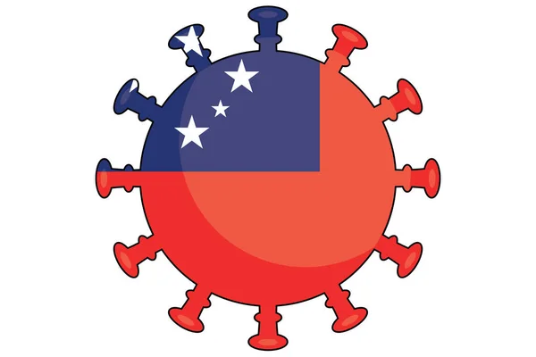 Eine Illustrierte Virus Flagge Für Das Land West Samoa — Stockfoto