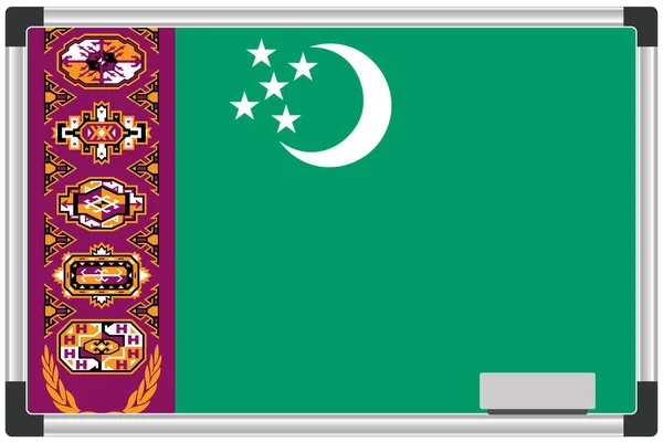 Illustrerad Flagga Whiteboard För Turkmenistan — Stockfoto