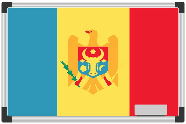 Drapeau Illustré Sur Tableau Blanc Pour Pays Moldova — Photo