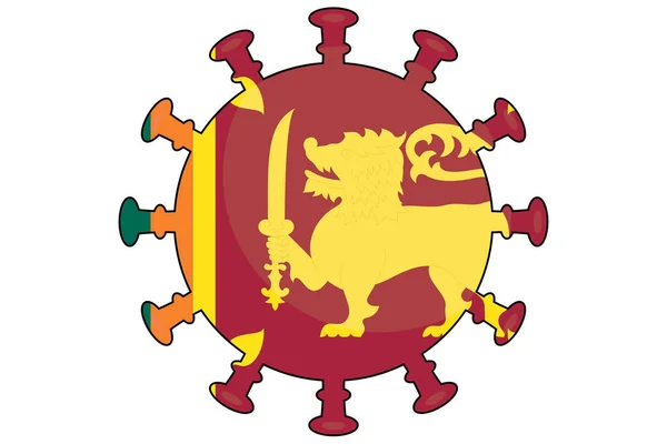 Иллюстрированный Вирусный Флаг Страны Шри Ланки — стоковое фото