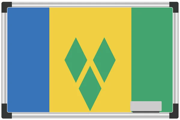 Illustrated Flag Whiteboard Country Saint Vincents Grenadines — Stock Photo, Image