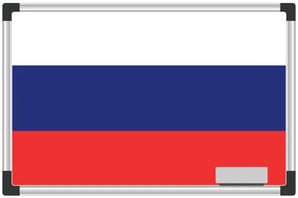 Una Bandera Ilustrada Una Pizarra Blanca Para País Rusia — Foto de Stock