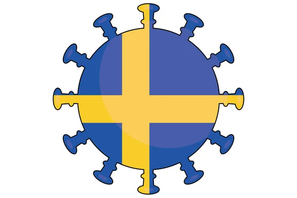 Illustrated Virus Flag Country Sweden — Stock Photo, Image