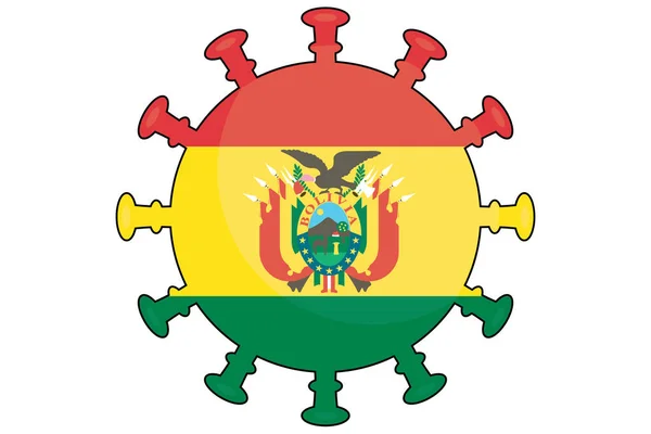 Een Geïllustreerde Virusvlag Voor Bolivia — Stockfoto