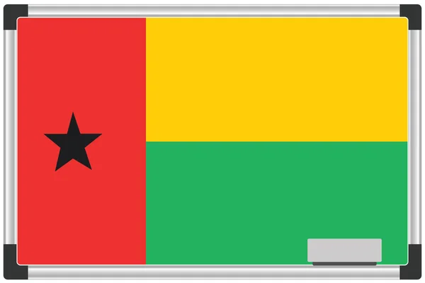 Gine Bissau Için Beyaz Tahtadaki Resimli Bayrak — Stok fotoğraf