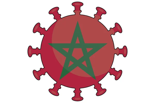 Una Bandera Virus Ilustrada Para País Marruecos —  Fotos de Stock
