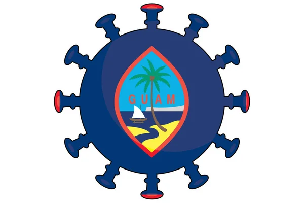 Illusztrált Vírus Zászló Guam Országa Számára — Stock Fotó