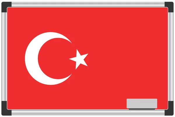 Uma Bandeira Ilustrada Quadro Branco Para País Turquia — Fotografia de Stock