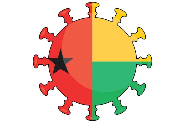 Een Geïllustreerde Virusvlag Voor Het Land Guinee Bissau — Stockfoto