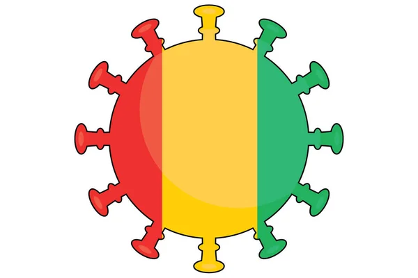 Ett Illustrerat Virus Flagga För Landet Guinea — Stockfoto