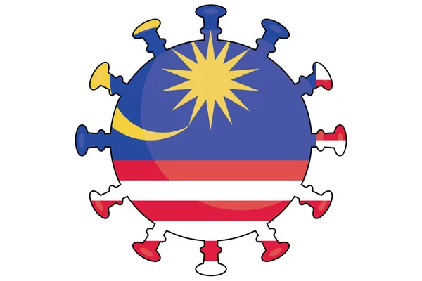 Illustrated Virus Flag Country Malaysia — Stock Photo, Image