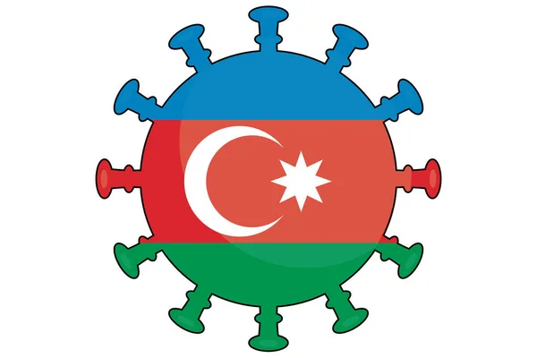 Azerbaycan Ülkesi Için Resimli Virüs Bayrağı — Stok fotoğraf