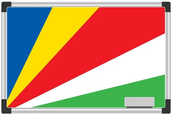 Ilustrovaná Vlajka Tabuli Pro Seychelskou Zemi — Stock fotografie