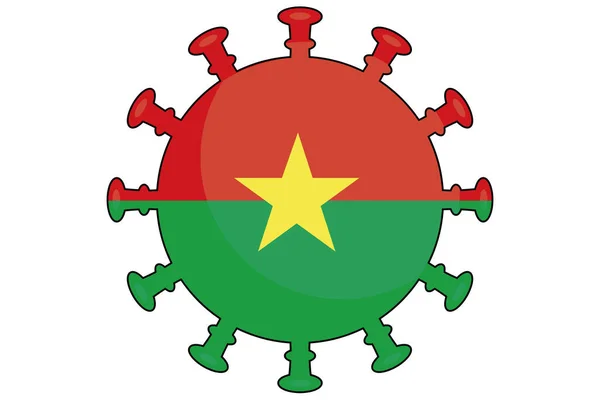 Una Bandera Virus Ilustrada Para País Burkina Faso —  Fotos de Stock