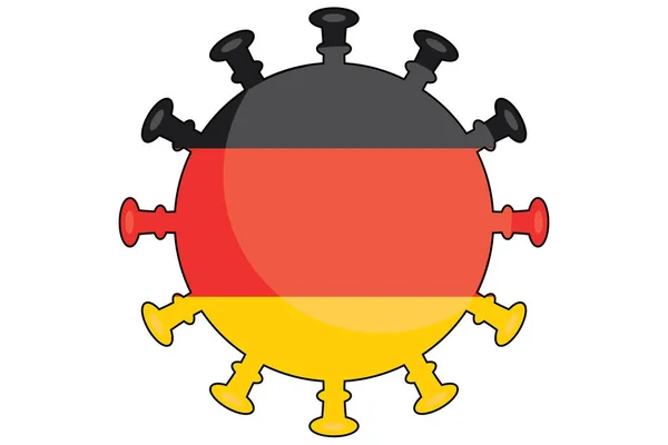 Illustrated Virus Flag Country Germany — Stock Photo, Image