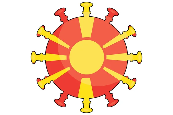 Een Geïllustreerde Virusvlag Voor Het Land Macedonië — Stockfoto