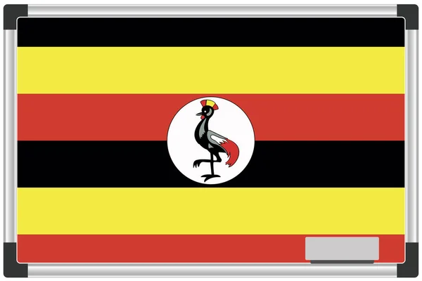 Drapeau Illustré Sur Tableau Blanc Pour Pays Ouganda — Photo