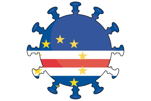 Иллюстрированный Вирусный Флаг Страны Кабо Верде — стоковое фото