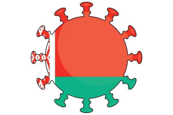 Eine Illustrierte Virusfahne Für Das Land Weißrussland — Stockfoto