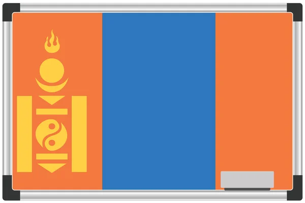 モンゴル国のためのホワイトボード上のイラスト入り旗 — ストック写真