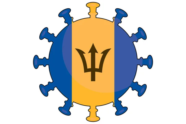 Een Geïllustreerde Virusvlag Voor Het Land Barbados — Stockfoto