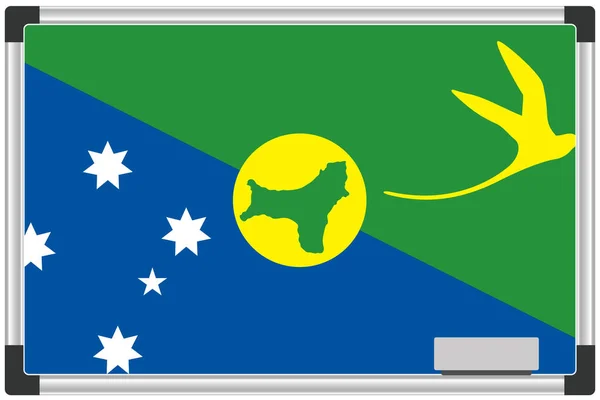 Иллюстрированный Флаг Белой Доске Страны Острова Рождества — стоковое фото
