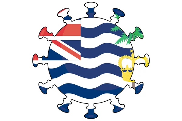 英国領インド洋地域のためのイラスト入りウイルス旗 — ストック写真