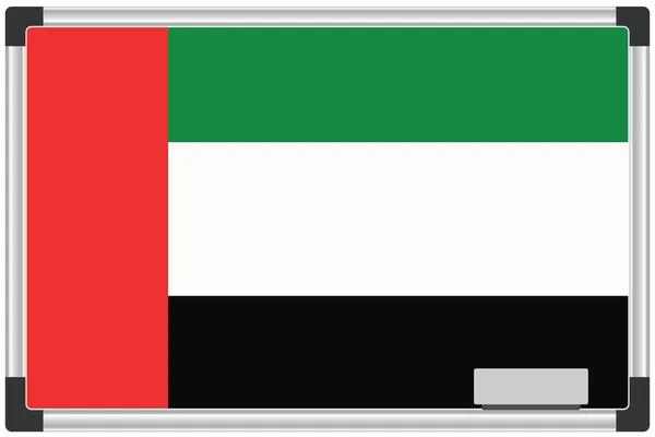 Иллюстрированный Флаг Белой Доске Страны Объединенных Арабских Эмиратов — стоковое фото