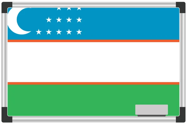 Illustrerad Flagga Whiteboard För Uzbekistan — Stockfoto