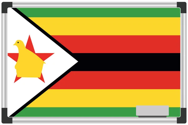 Een Geïllustreerde Vlag Een Whiteboard Voor Zimbabwe — Stockfoto