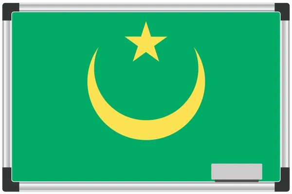 Εικονογραφημένη Σημαία Λευκό Πίνακα Για Χώρα Της Μαυριτανίας — Φωτογραφία Αρχείου