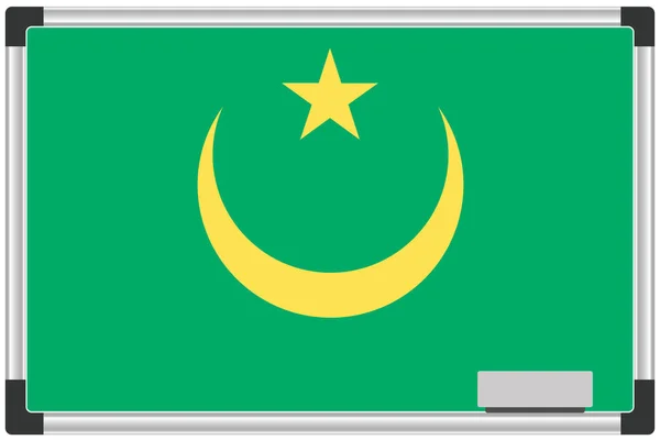 Drapeau Illustré Sur Tableau Blanc Pour Pays Mauritanie — Photo