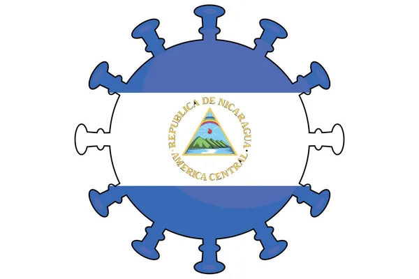 Ilustrovaná Virová Vlajka Pro Nikaraguu — Stock fotografie