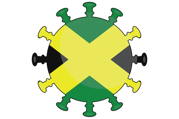 Ett Illustrerat Virus Flagga För Landet Jamaica — Stockfoto