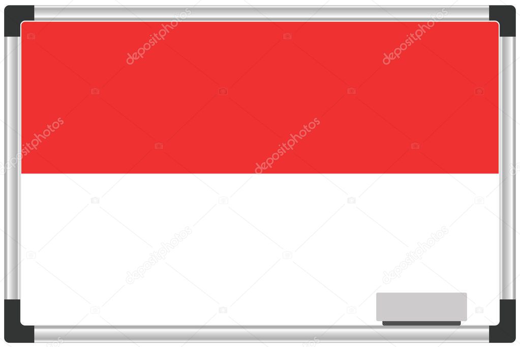 An Illustrated Flag on a Whiteboard for the Country of  Indonesia