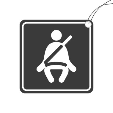 Arka planda izole edilmiş bir Resim Simgesi - Emniyet kemeri Işık-23