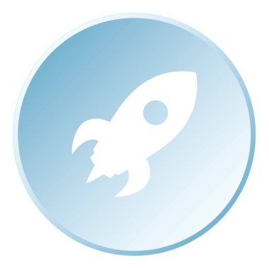 Arkaplanda izole edilmiş bir Resimli Simge - Uzay Roketi