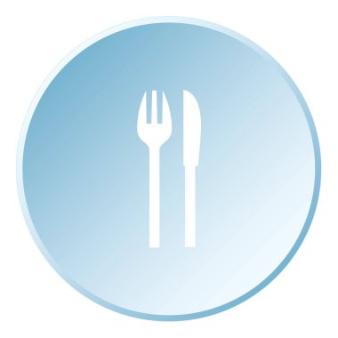 Arka planda izole edilmiş bir Resim Simgesi - Çatal ve Bıçak