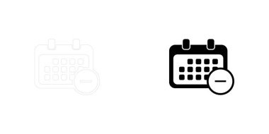 Bir Arkaplanda İzole edilmiş Resimli Bir Simge - Yuvarlak Takvim Sil