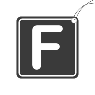 Arkaplanda izole edilmiş bir Resimli Simge - F