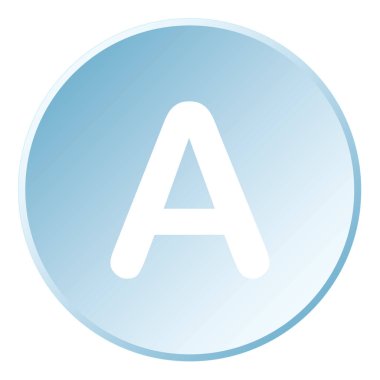 Arkaplanda izole edilmiş bir Resimli Simge - A