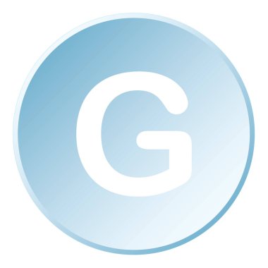 Arkaplanda izole edilmiş bir Resimli Simge - G