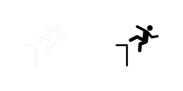 Illustrerad Ikon Isolerad Bakgrund Fara För Att Falla — Stock vektor