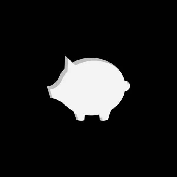 Ícone Ilustrado Isolado Fundo Porco — Vetor de Stock