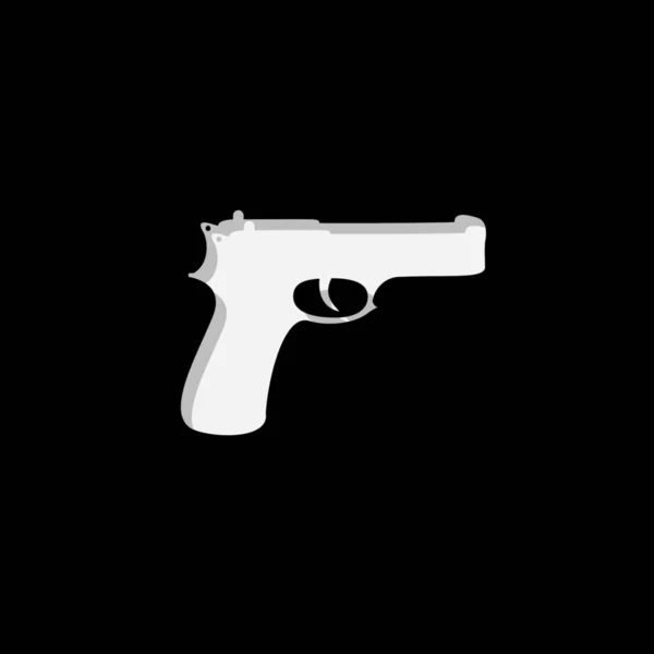 Icono Ilustrado Aislado Sobre Fondo Pistola — Vector de stock