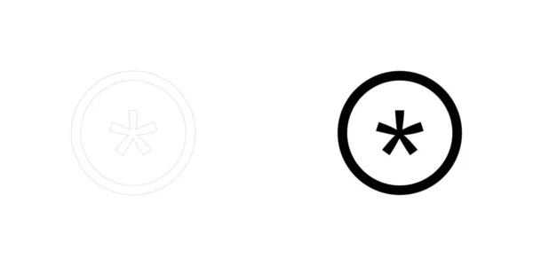 Icona Illustrata Isolata Uno Sfondo Circle Asterisk Outline — Vettoriale Stock