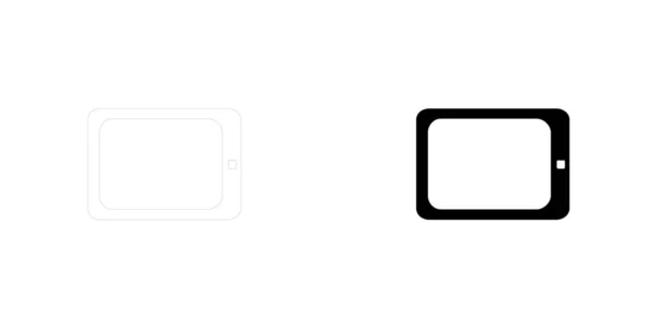 Ícone Ilustrado Isolado Fundo Tablet Computer —  Vetores de Stock