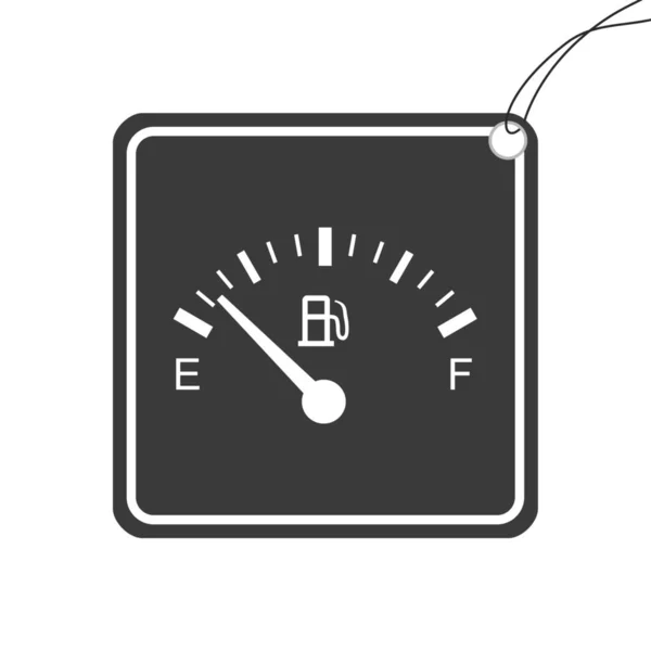 Icono Ilustrado Aislado Sobre Fondo Medidor Gasolina Vacío — Vector de stock