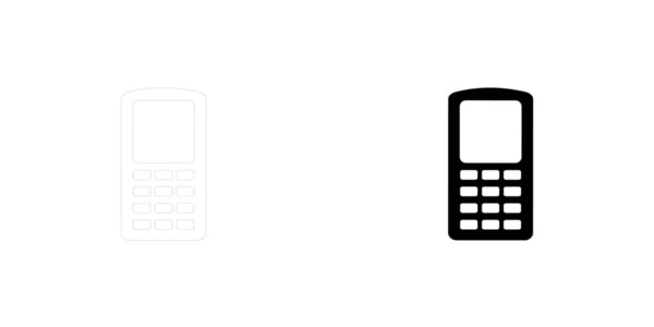 Ícone Ilustrado Isolado Fundo Telefone Celular Walkie Talkie —  Vetores de Stock